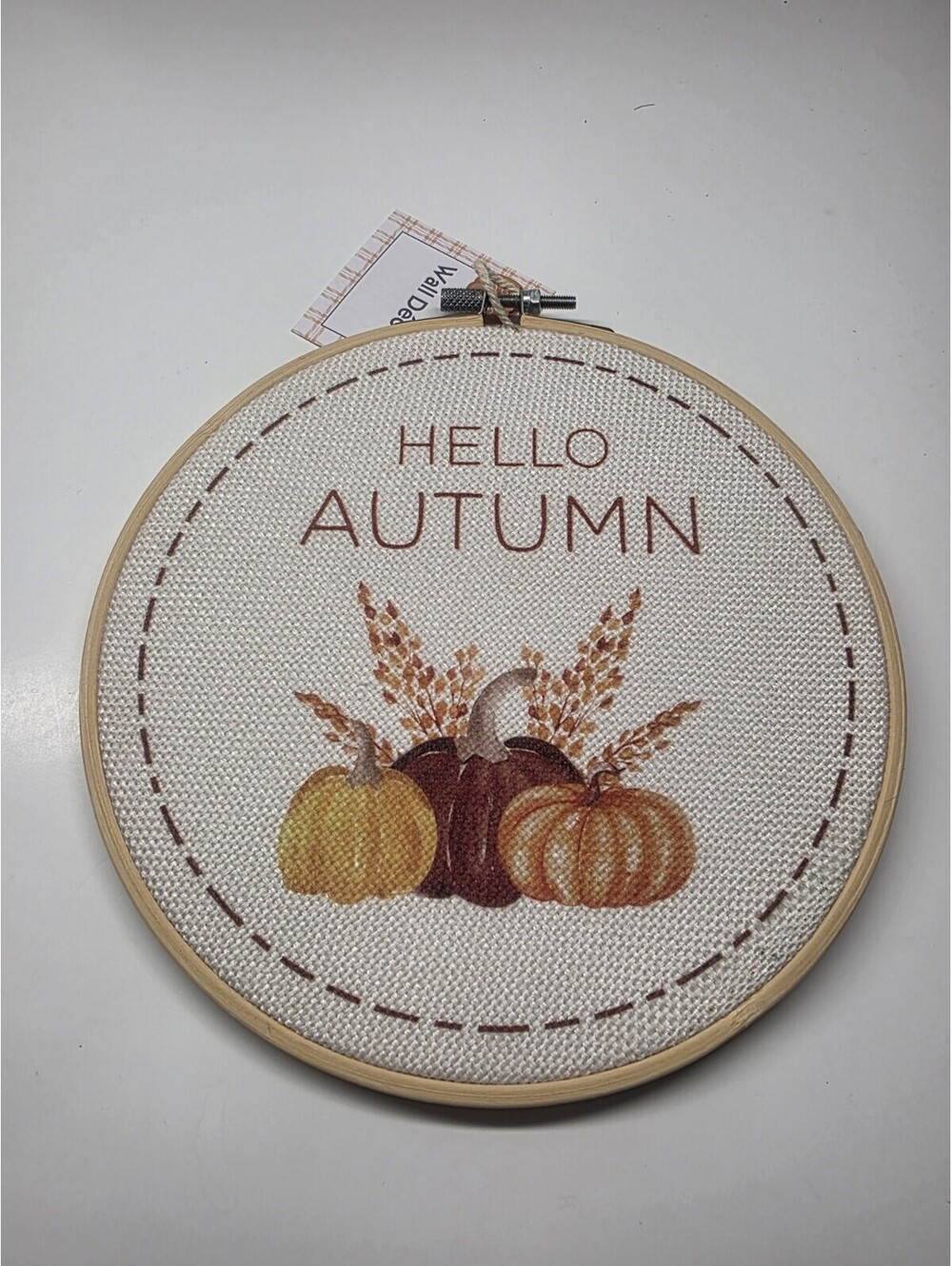 Hello Autumn Wooden Canvas Hanging Wall Decoration Fall Pumpkins